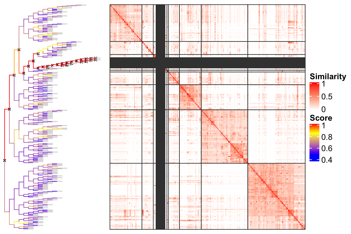 Figure 4. Partition GO terms by splitting the dendrogram.